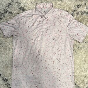 Adidas White and Red Polo